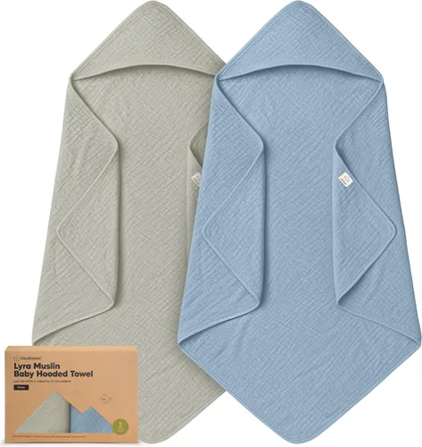 Vista 24 de KeaBabies Toallas de muselina con capucha para bebés y niñas recién nacidas, paquete de 2, toallas de baño de algodón orgánico de 30 x 30 pulgadas
