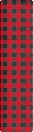 Vista 8 de Tapete Largo de Cocina y Alfombra Tapetes Antifatiga para Piso de Cocina Corredor 17.3''x71'' Negro Rojo Buffalo a Cuadros Corredor Alfombra