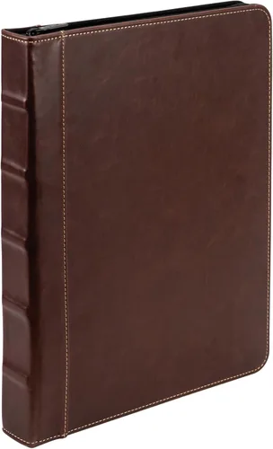 Vista 19 de Samsill Carpeta de cuero vintage con 3 anillos redondos de 0.5 pulgadas (100 hojas), documentos de 8.5 x 11 pulgadas, organizador profesional, Negro