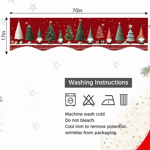 Vista 3 de Bufanda para repisa de chimenea de Navidad 178 x 43 cm, cubierta decorativa para bufanda de repisa de chimenea, decoración para la parte superior