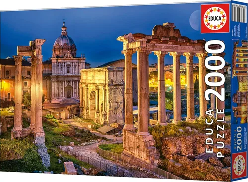 Vista 6 de Educa - Patrimonio de la Humanidad - Foro Romano Rompecabezas de 2000 piezas - Pegamento para rompecabezas incluido - La imagen completa mide