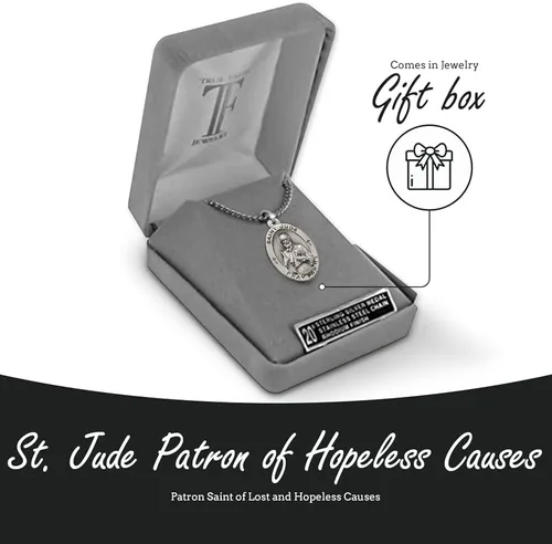 Vista 4 de True Faith Jewelry Sterling Silver Patron Medal 78 Inch