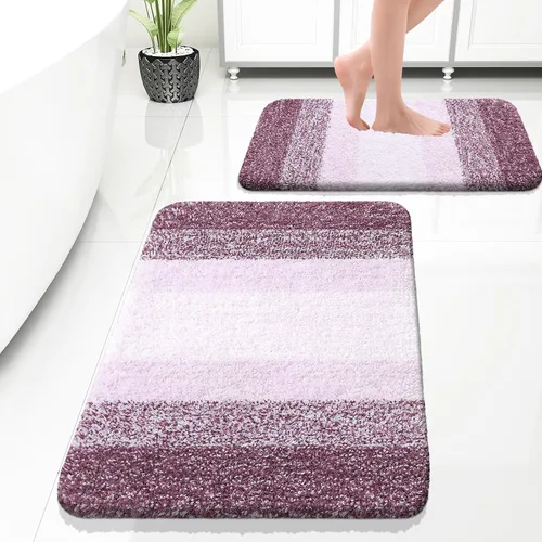 Vista 108 de OLANLY - Juego de tapetes para baño de 2 piezas, de microfibra, suaves y absorbentes, antideslizantes, lavables a máquina y para secadora, felpudos