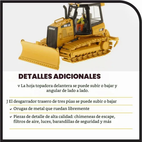 Vista 5 de Diecast Masters 1:50 Caterpillar D5K2 LGP Tractor tipo oruga - Serie High Line 85281