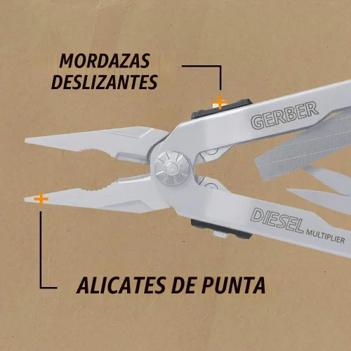 Vista 3 de Gerber Gear Alicates múltiples diesel, acero inoxidable [22-01470]