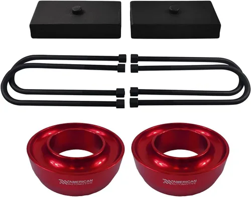 Vista 9 de Compatible con Ram 2500 3500 2003-2011 Kit de elevación completa 2WD 2.5 pulgadas Billet Espaciadores de resorte delantero + Bloques traseros de 1.5