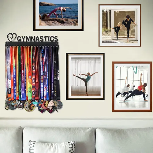 Vista 6 de Goutoports Exhibidor Colgador de Medallas - She Believed She Could She Did - Colgador de Pared Personalizado para Medallas de Corredor de Carreras