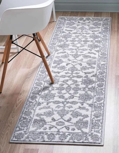 Vista 20 de Unique Loom Boston Collection - Alfombra rectangular de 2 x 3 pies y 1 pulgada, color gris y marfil