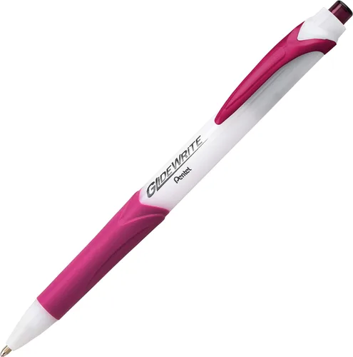 Vista 2 de Bolígrafo Pentel GlideWrite con tinta TechniFlo, (1.0mm) línea media, tinta burdeos, caja de 12 (BX910-BG)
