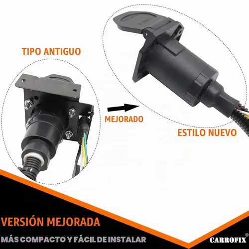 Vista 2 de Kit de Conector Adaptador de Cableado de Remolque Universal de 4 Vías Planas a 7 Vías Hoja para RV y 4 Vías Planas Hembra