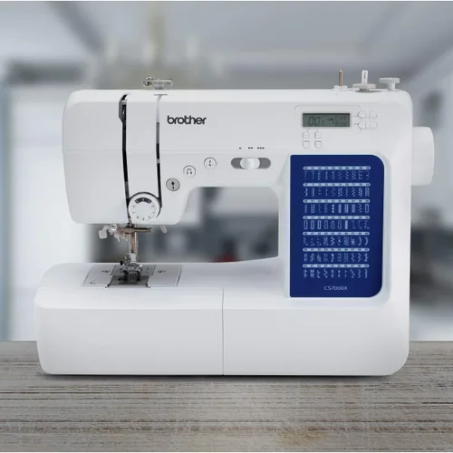 Vista 3 de Brother CS7000X Máquina de coser y acolchar computarizada, 70 puntadas integradas, pantalla LCD, mesa ancha, 10 prensatelas incluidos, blanco 70