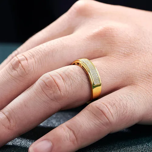 Vista 6 de Anillos de boda para hombres, anillos de plata de ley 925, hip hop, aniversario, alianza de boda, regalos para hombres, chapado en oro, 1 unidad