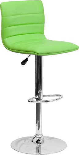 Vista 19 de Flash Funiture silla de bar ajustable con base cromada, Vinilo, Gris