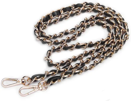 Vista 2 de VanEnjoy Correa de cadena para bolso con borla, piel de microfibra, repuesto para correas de hombro para bolso de 47 pulgadas Negro