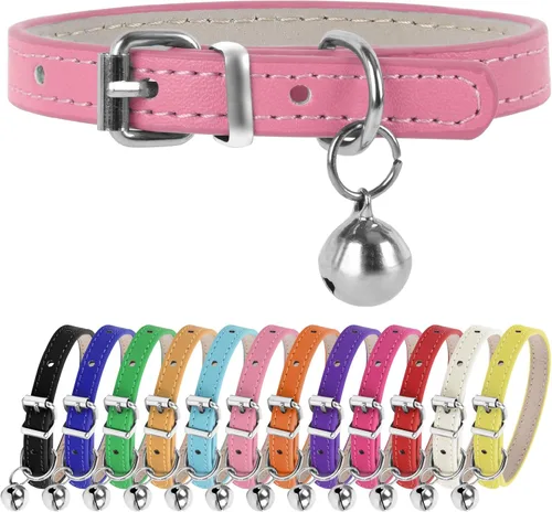 Vista 9 de XXS Teacup - Collar para perro, color negro, 3/8 pulgadas de ancho para perros y gatos pequeños Collares de perro rosa, collares de té para perros