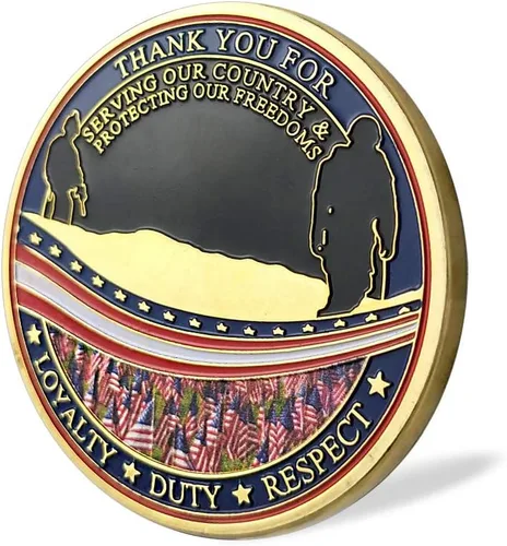 Vista 2 de BHealthLife Moneda de desafío de apreciación de veteranos militares gracias por su servicio Regalo para veteranos