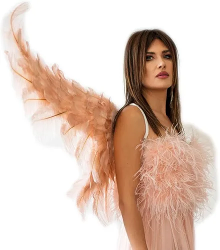 Vista 3 de ZUCKER Delux XL Wings Plumas suaves reales de origen ético Alas de ángel para disfraz, alas de plumas de fantasía para Halloween y cosplay