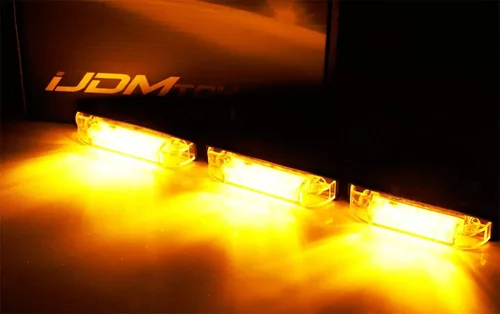 Vista 8 de iJDMTOY 3 luces de marcador LED ámbar con lente ámbar para rejilla central, compatibles con Toyota 2014 en adelante 4Runner o 2012 en adelante