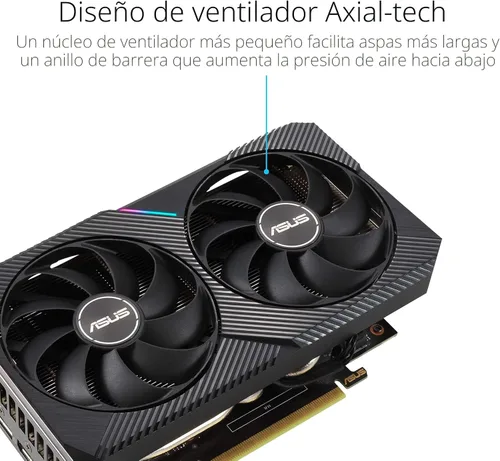 Vista 2 de ASUS Dual NVIDIA GeForce RTX 3060 OC Edition 8GB GDDR6 (PCIe 4.0, 8GB GDDR6, HDMI 2.1, DisplayPort 1.4a)