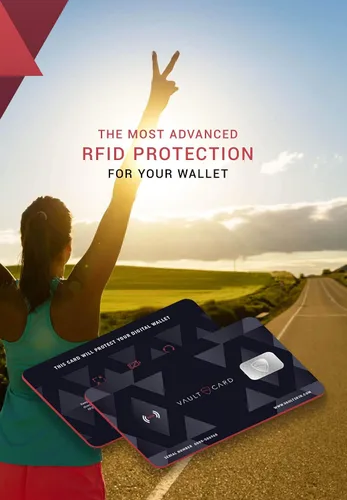 Vista 2 de VAULTCARD Protección contra bloqueo y atasco para tarjetas de crédito y débito con identificación por radio frecuencia para su cartera y pasaporte