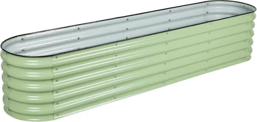 Vista 20 de BPS Cama de jardín elevada de metal, maceta galvanizada de 2.5 pies de diámetro, cajas de jardín elevadas para macetas de flores, verduras y hierbas