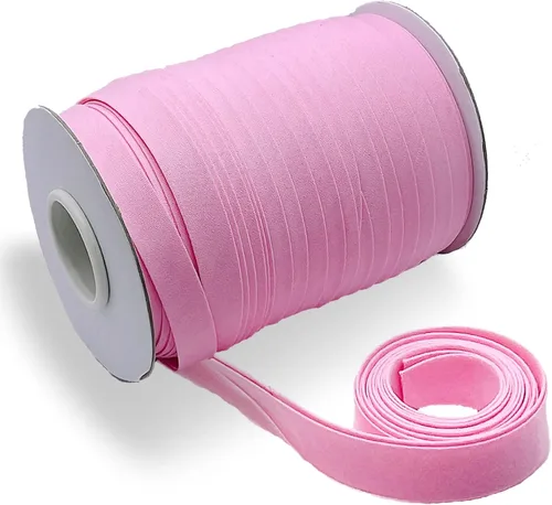 Vista 15 de Cinta al bies de doble pliegue de 1/2 pulgada, cinta al bies de doble pliegue de 55 yardas, carrete continuo a granel para coser ropa, acolchado