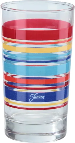 Vista 2 de Fiesta Stripes - Vaso de jugo de 7 onzas con licencia oficial (juego de 4) (colección Bright Stripes)