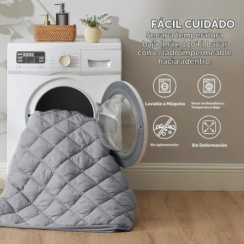 Vista 6 de Bedsure Protector de colchón impermeable tamaño individual, cubrecolchón acolchado con bolsillo profundo de hasta 22 pulgadas, funda de cama suave