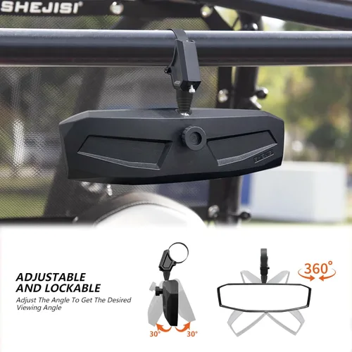Vista 2 de SHEJISI Espejo retrovisor UTV para jaula antivuelco de 1.5 a 2.0 pulgadas, nuevos espejos RZR con ajuste simple del ángulo de visión, compatible