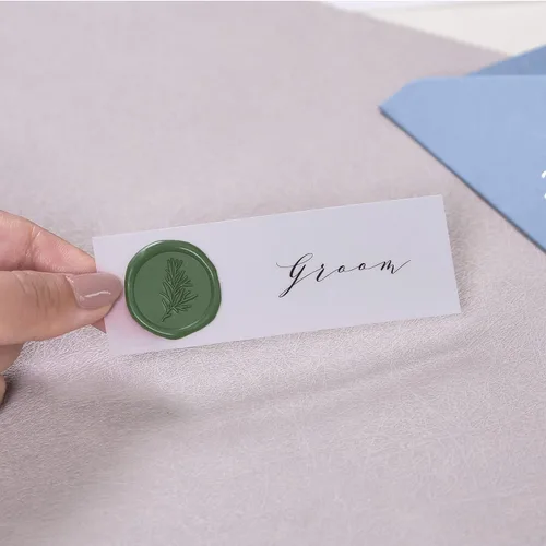 Vista 8 de UNIQOOO Calcomanías de Sello de Cera - Calcomanías de Sello de Sobre de Invitación de Boda de Romero, 100 Piezas de Calcomanías Autoadhesivas Verde