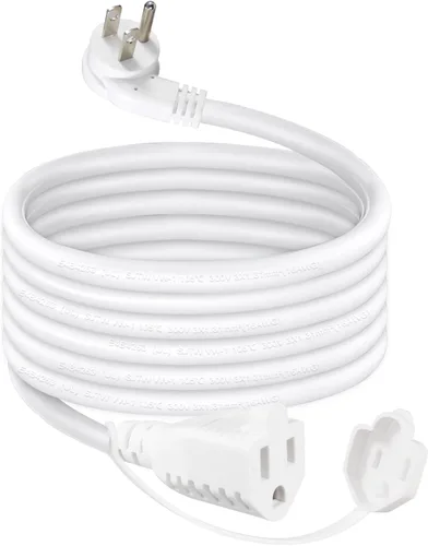 Vista 11 de SJTW - Cable de extensión de alimentación de 10 pies para exteriores, resistente a la intemperie, cable de extensión de 3 puntas, enchufe plano
