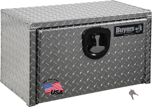 Vista 26 de Buyers Products 1705148 - Caja de camión de aluminio diamantado para debajo de la carrocería con pestillo de mango en T, 14 x 12 x 16 pulgadas