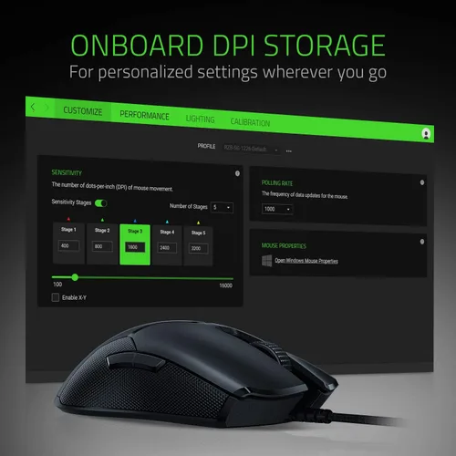 Vista 5 de Razer Gaming Viper Mouse inalámbrico con sensor óptico DPI de entrada más rápida