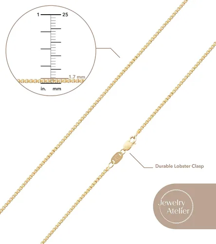 Vista 5 de Jewelry Atelier Gold Chain Necklace Collection for Women and Men - Box, Clip & Cable