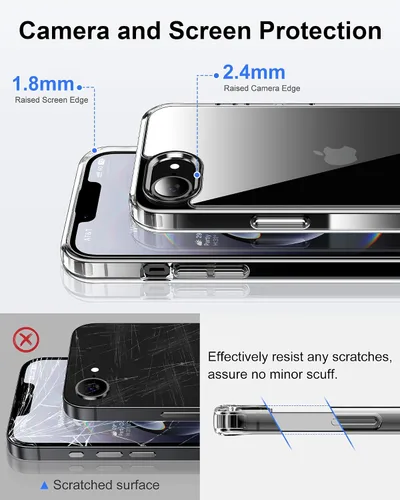 Vista 75 de HOOMIL Funda para iPhone 7 Plus/iPhone 8 Plus de 5.5 Pulgadas, sin amarillamiento, protección contra caídas, cubierta trasera dura transparente