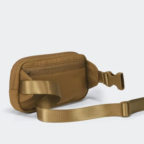 Vista 4 de Mini riñonera Pander impermeable de 0.7 litros, cangurera para todas partes para mujeres y hombres., Marrón, Sólido