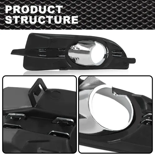 Vista 4 de CNNELL Cubierta de bisel de lámpara antiniebla compatible con Buick Lacrosse 2010 2011 2012 2013 /Compatible con Buick Allure 2010 antiniebla