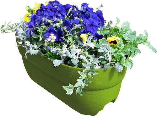 Vista 10 de Emsco Group Bloomers - Maceta de barandilla con agujeros de drenaje, maceta de resina resistente a la intemperie de 24 pulgadas, marrón, plástico