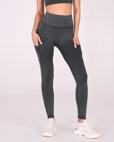 Vista 3 de ODODOS Leggings sin costuras para mujer, cintura alta, acanalados, para entrenamiento, gimnasio, correr, yoga