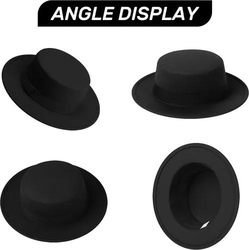 Vista 5 de Sombreros de Fedora para hombres y mujeres, sombreros de pastel de cerdo, sombreros de ala ancha para hombres y mujeres
