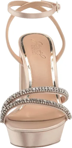 Vista 2 de Jewel Badgley Mischka Rochel - Tacón de bloque de plataforma con correas adornadas con piedras preciosas