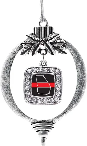 Vista 123 de Inspired Silver - Nana púrpura - Adorno de Navidad plateado - Adorno cuadrado para árbol de Navidad con circonita cúbica - Decoración colgante
