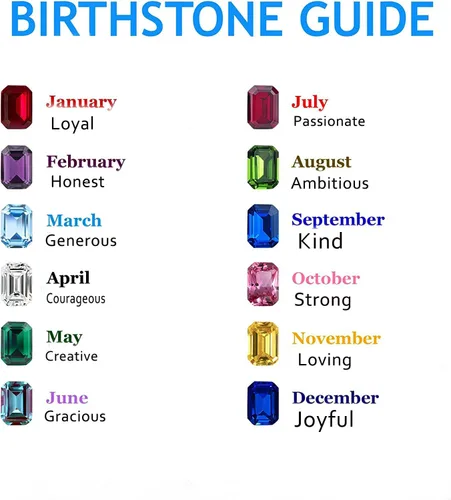 Vista 5 de DWJSu January-December 12 Months Colors Birthstone Crystal Happy Birthday Heart Charms For Charm Bracelets Necklace