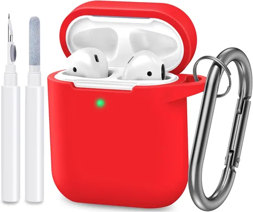 Vista 11 de Funda compatible con AirPods, cubierta protectora de silicona completa a prueba de polvo diseñada para Apple AirPods de 1.ª y 2.ª