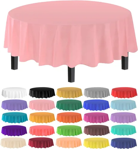 Vista 42 de allgala Juego de 12 manteles de plástico premium para mesa, desechables - 54 x 108 pulgadas - Impermeable, resistente a manchas, fácil de limpiar