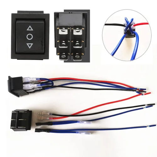 Vista 2 de 3 unids momentánea polaridad inversa interruptor DC 12V 20A Motor Control DPDT 6 Pin 3 posiciones (ON) - Apagado (ON) reinicio automático de barco