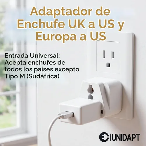 Vista 2 de Adaptador de viaje de Reino Unido a EE. UU., adaptador de enchufe de India a EE. UU., Adaptadores Unidapt para EE. UU., 2 unidades, convertidor