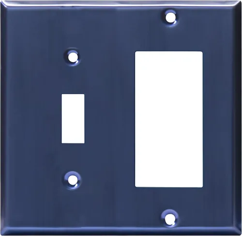 Vista 42 de ENERLITES - Placa de pared combinada para interruptor de palanca y enchufe decorativo, cubierta de acero inoxidable 201, resistente a la corrosión