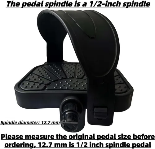 Vista 2 de YBEKI Pedales de bicicleta estática de grado profesional, eje de 9/16 pulgadas y 1/2 pulgadas, correas ajustables, se adapta a bicicletas