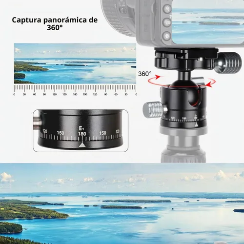 Vista 6 de Koolehaoda Cabeza de trípode de perfil bajo, mini cámara de cabeza de bola Cabeza de bola de 1.102 in